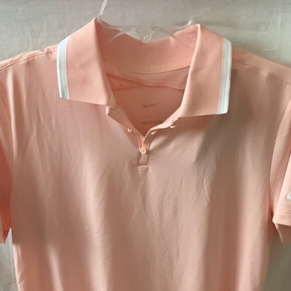 NIKE Women's Golf Polo Shirt in Peach Sz LARGE - Picture 3 of 5